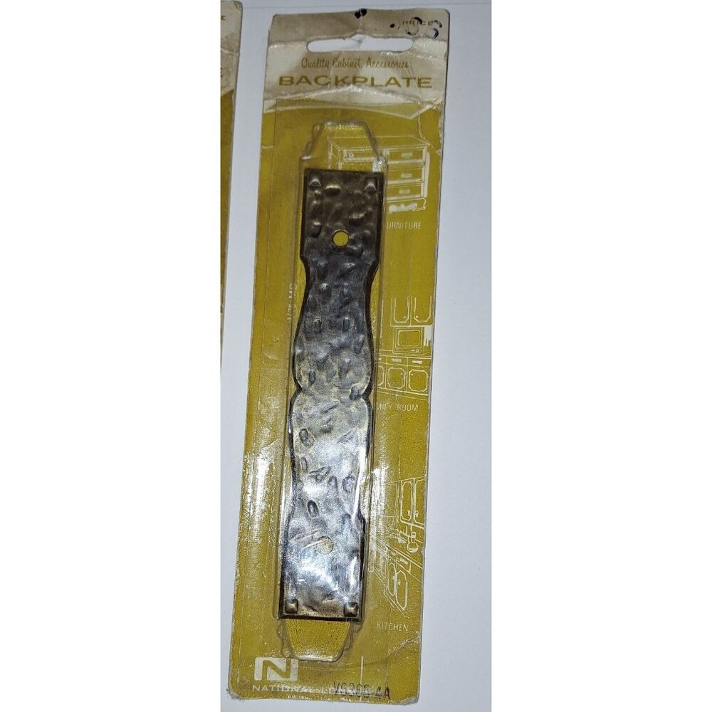 National Lock vintage cabinet hardware backplate lot of 2 NOS‎